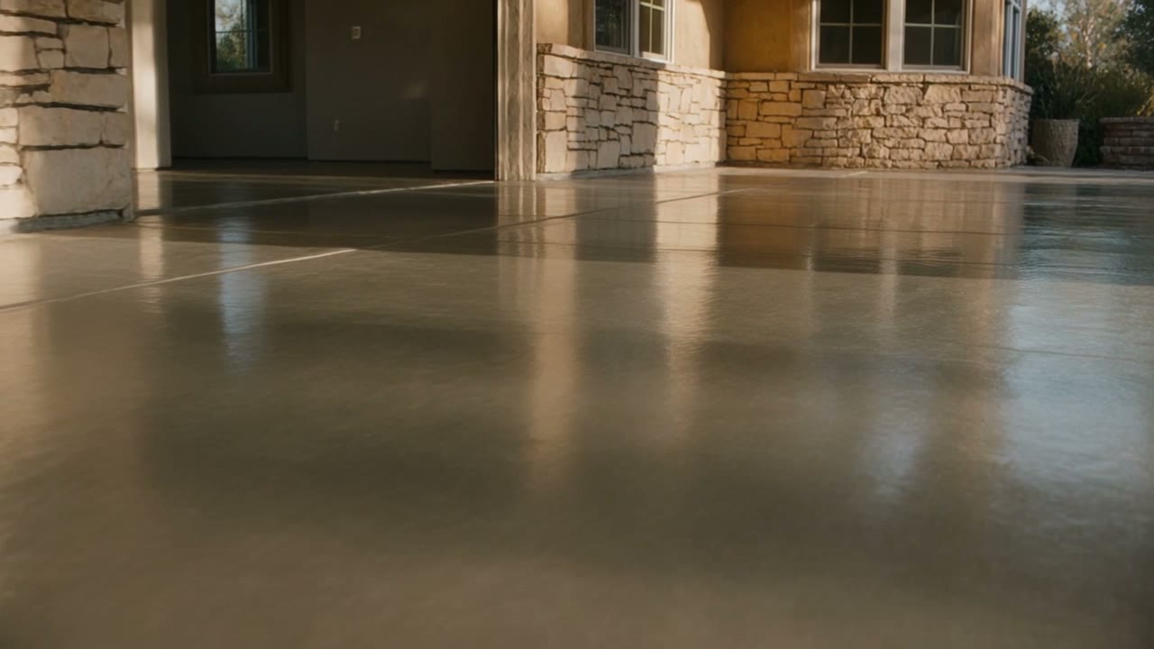Finished epoxy garage floor installed in Boerne, Texas